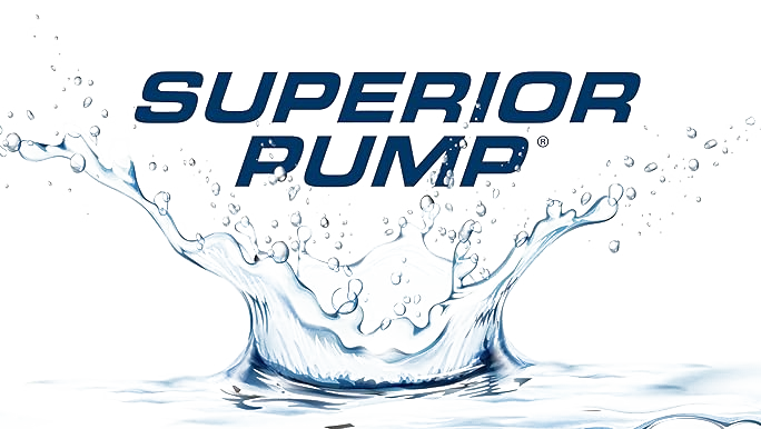 Superior Pump logo splashing out of water